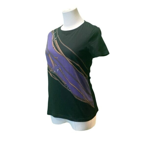 Lauren Ralph Lauren Short Sleeve Crew Neck Horsebit Print Cotton T-Shirt P/S - Picture 2 of 5